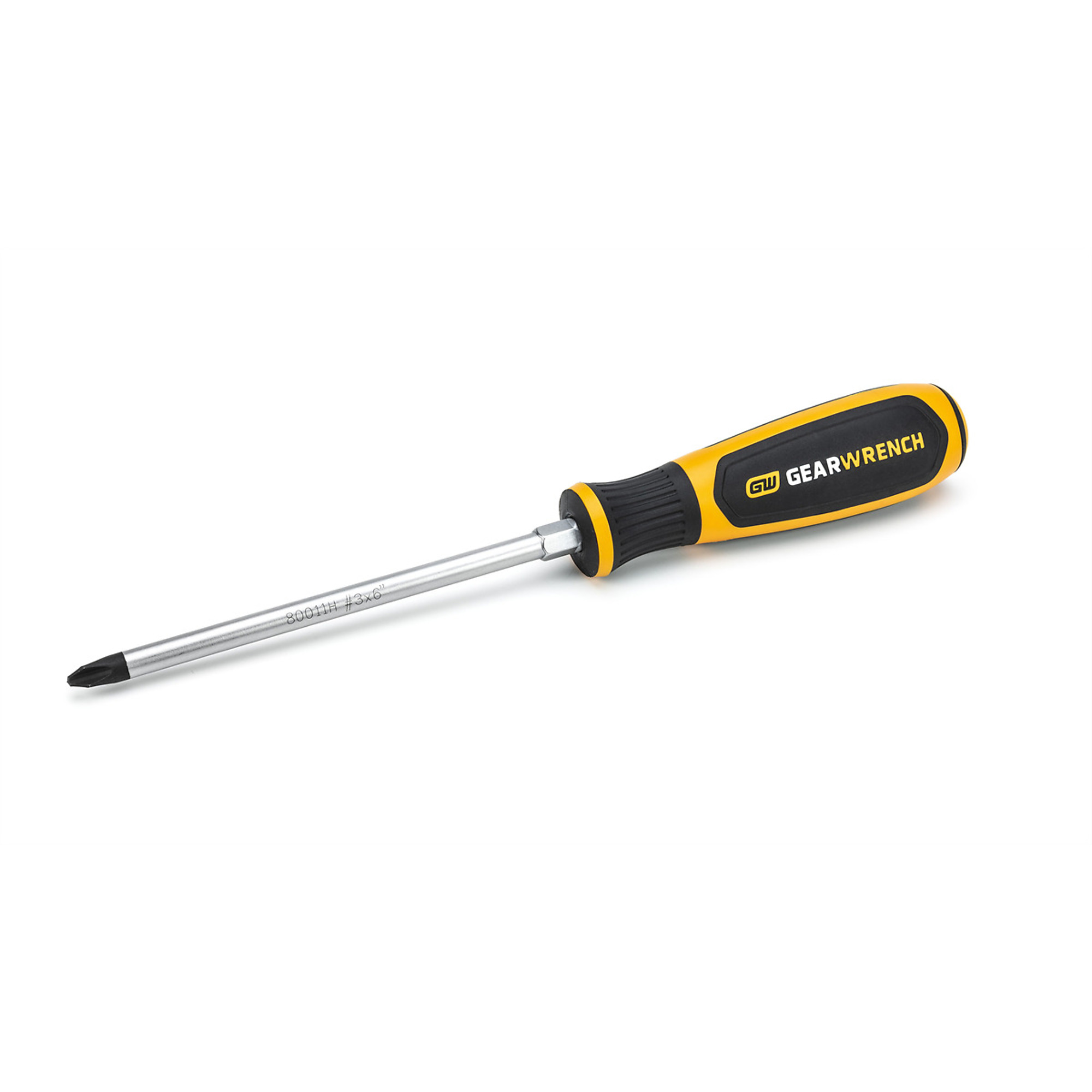 GearWrench Phillips Screwdriver — #3 x 6in., Dual Material, Model# KDT80011H